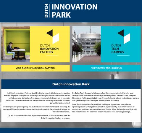 Dutch Innovation Park | Dé plek waar innovaties worden toegepast